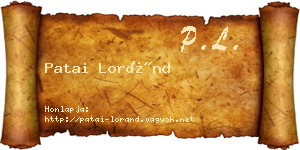 Patai Loránd névjegykártya