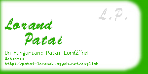 lorand patai business card